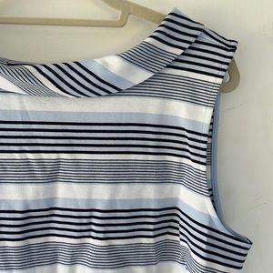 XL Talbots Blue Striped Sleeveless Top